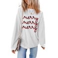 thumbnail image 1 of Cozy and Festive Women's Christmas Sweatshirt - Merry Letter Print - [ZhiHiMeRi] | (US 16-18)XL, 1 of 9