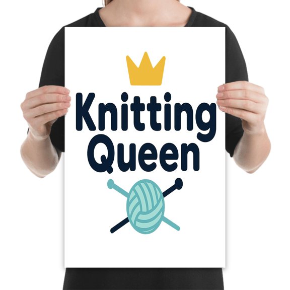 Cozy Craft Room Decor - Knitter Studio Art - 13x19 Poster Print - Modern Home