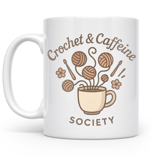 Yarn Lover 11 oz Coffee Mug - Cozy Crochet Mornings White Ceramic Gift