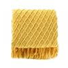 Mustard Yellow Knitted Fleece Reversible Throw Blanket