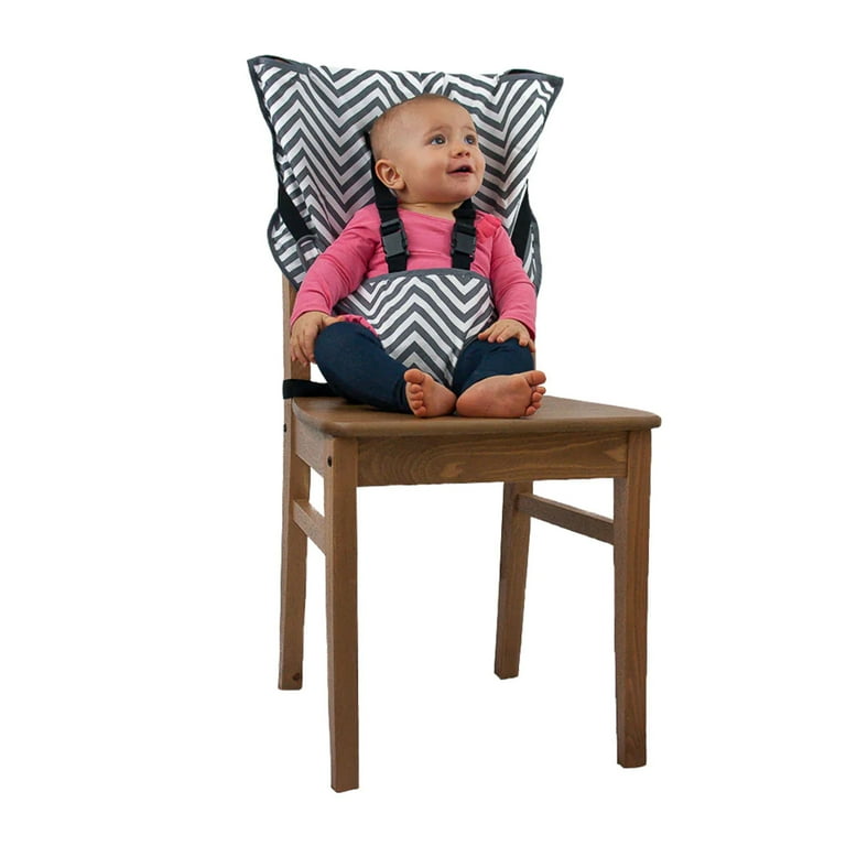 CozyBaby Portable Easy Seat Cloth High Chair with Safety Harness Gray