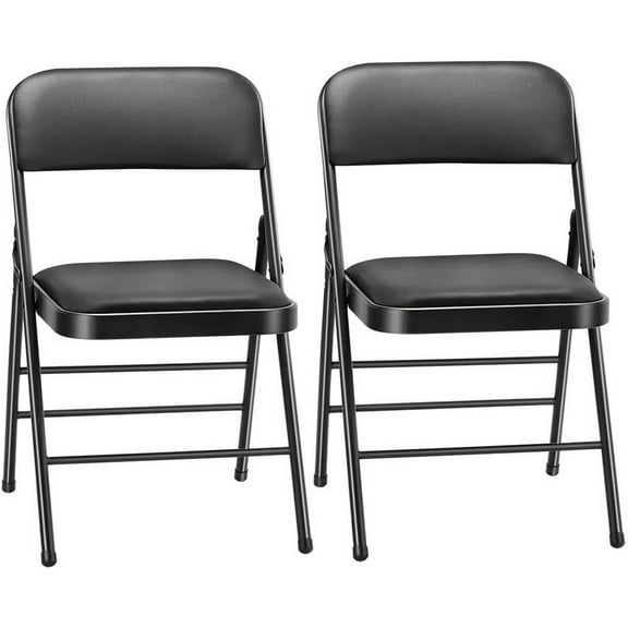CozyBox 2-Pack Padded Folding Chairs with Steel Frame – Ideal for Indoor and Outdoor Events, Dining, and Parties