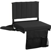 CozyBox 1-Pack of Stadium Seat for Bleachers with Padded Cushion Foldable Stadium Chairs with Strap and Cup Holder