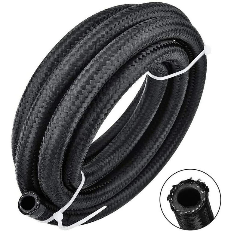 CozyBox (3ft, 5ft, 10ft, 20ft) AN6 Black Braided Fuel Hose Oil Gas