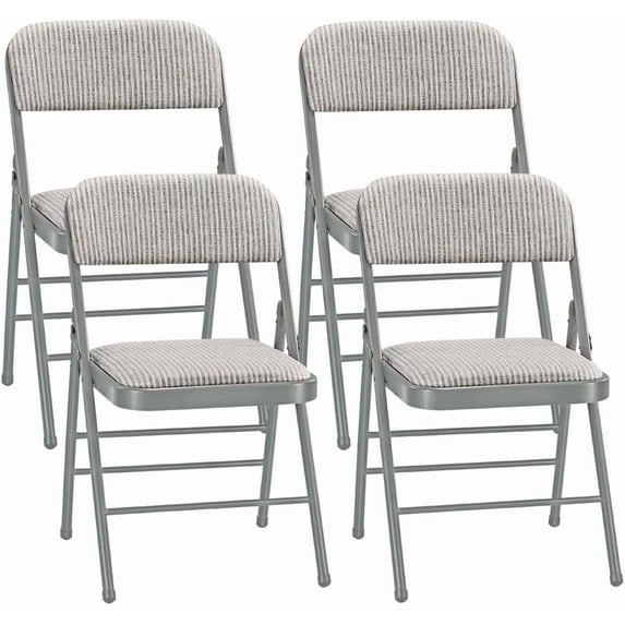 CozyBox 4-Pack Padded Folding Chairs with Steel Frame – Ideal for Indoor and Outdoor Events, Dining, and Parties