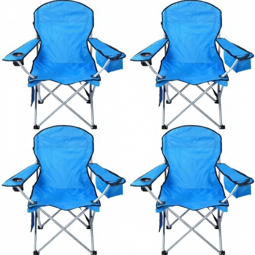 CozyBox 4 Pack Premium Portable Folding Chairs with Can Cooler and ...