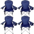 thumbnail image 1 of CozyBox 4 Pack Premium Portable Folding Chairs with Can Cooler and Storage Pocket -[Navy 4 Pack], 1 of 7