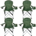 thumbnail image 1 of CozyBox 4 Pack Premium Portable Folding Chairs with Can Cooler and Storage Pocket -[Olive Green 4 Pack], 1 of 7