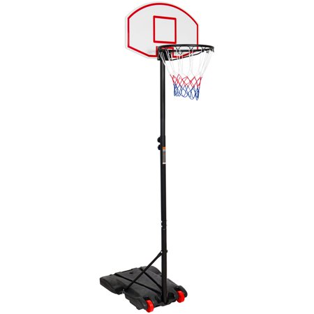 CozyBox Basketball Hoop For Kids - Portable / Height Adjustable (6.5ft - 8ft) Sports Backboard System Stand w/ Wheels Backyard Toy
