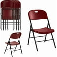 thumbnail image 1 of CozyBox Durable Folding Chair for Adults, Portable Plastic Stackable Chair for Outdoor Patio, Parties, or Indoor Seating (Red)(4 Pack), 1 of 7