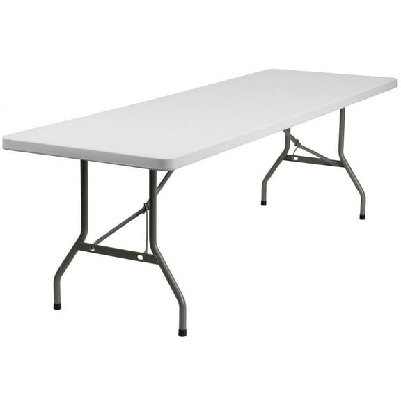CozyBox Plastic Folding Table Centerfold Picnic Table, Bi-Fold White Plastic Table for Tailgating Camping and Outdoor (4ft,6ft,8ft)