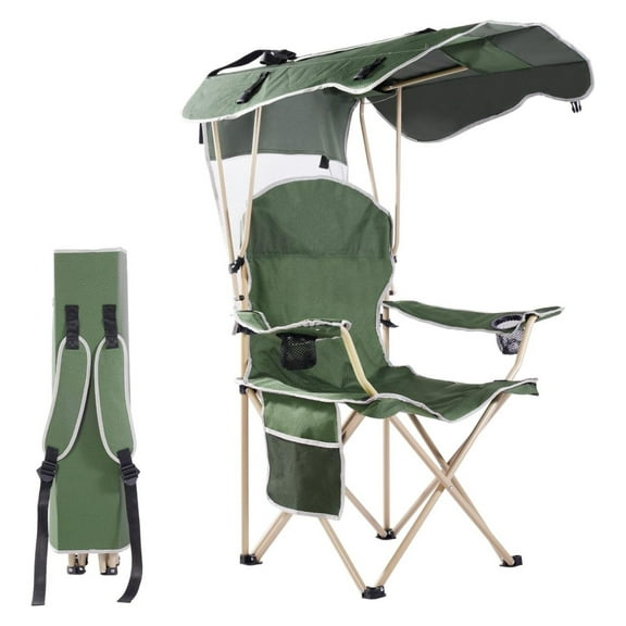 CozyBox Portable Chair with Shade Canopy Beach Chairs for Adults Canopy Shade Seating Camping and Folding Chairs for Outside Foldable Canopy Chairs for Outdoors