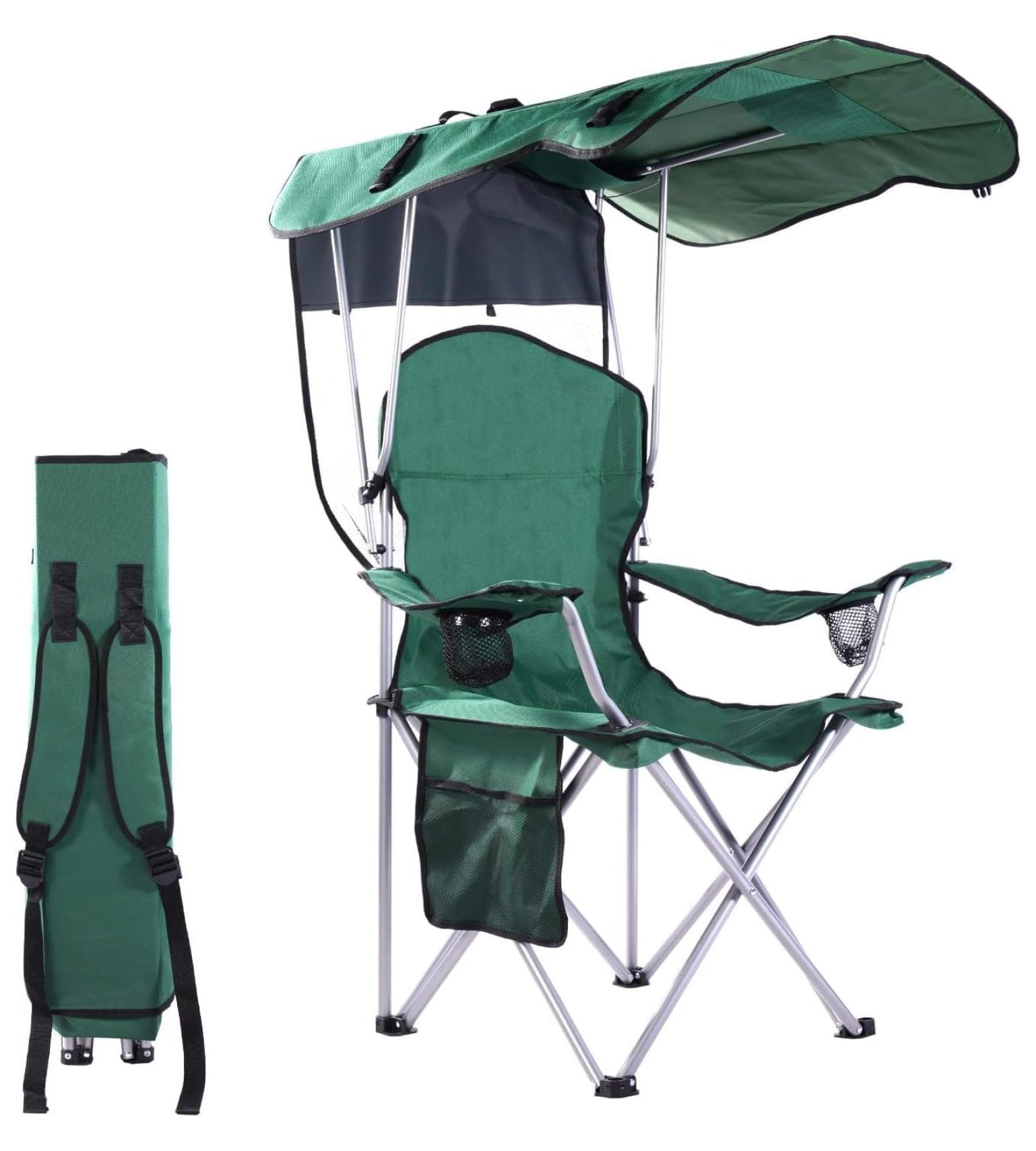 CozyBox Portable Chair with Shade Canopy Beach Chairs for Adults Canopy ...
