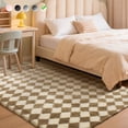 thumbnail image 1 of CozyDesg Large Rugs,4'x6' Soft Fluffy Shag Indoor Floor Carpet for Living Room Bedroom Dining Room Office Home Decor,Beige & White, 1 of 8
