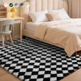thumbnail image 1 of CozyDesg Large Rugs,4'x6' Soft Fluffy Shag Indoor Floor Carpet for Living Room Bedroom Dining Room Office Home Decor,Black & White, 1 of 8