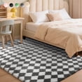 thumbnail image 1 of CozyDesg Large Rugs,4'x6' Soft Fluffy Shag Indoor Floor Carpet for Living Room Bedroom Dining Room Office Home Decor,Dark Gray & White, 1 of 7