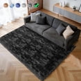 thumbnail image 1 of Cozydesg 4ftx6ft Large Area Rugs,Shag Fluffy Rugs for Living Room Bedroom, Modern Indoor Floor Rugs Soft Carpet Home Decro,Black Gray, 1 of 7