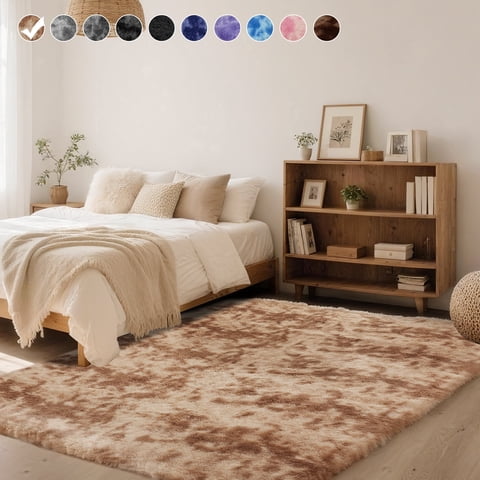 CozyDesg 4ft x 6ft Area Rugs, Soft Fluffy Area Rugs Floor Mat Floor Rugs for Living Room Bedroom Modern Decor Carpet,Camel