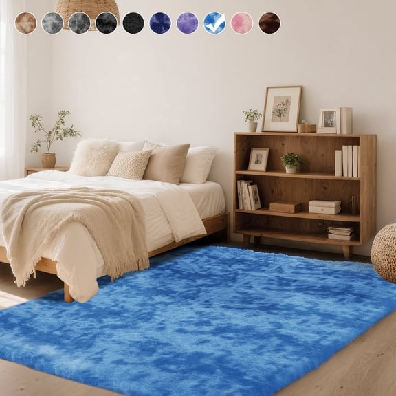 CozyDesg 4ft x 6ft Area Rugs, Soft Fluffy Area Rugs Floor Mat Floor Rugs for Living Room Bedroom Modern Decor Carpet,Light Blue