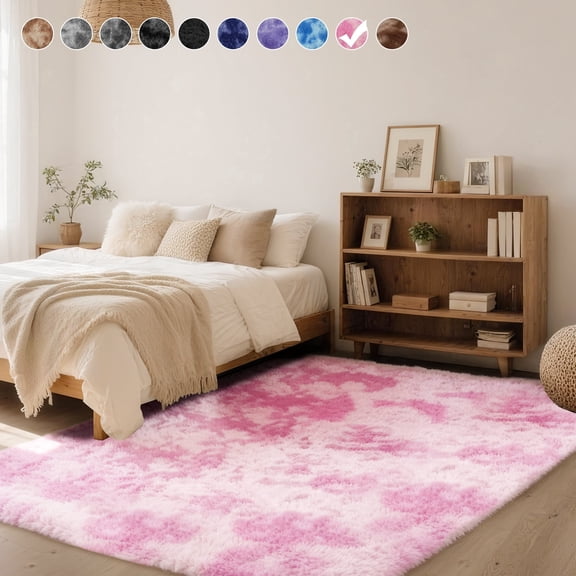 CozyDesg 4ft x 6ft Area Rugs, Soft Fluffy Area Rugs Floor Mat Floor Rugs for Living Room Bedroom Modern Decor Carpet,Pink
