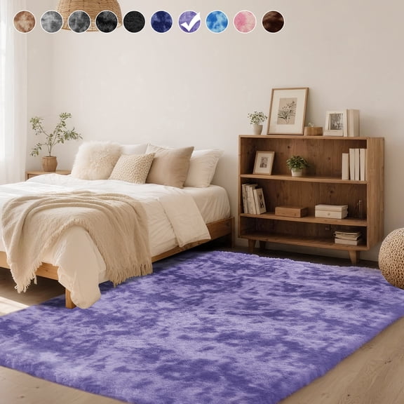 CozyDesg 4ft x 6ft Area Rugs, Soft Fluffy Area Rugs Floor Mat Floor Rugs for Living Room Bedroom Modern Decor Carpet,Purple