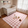 thumbnail image 1 of CozyDesg Large Rugs,5'x7' Soft Fluffy Shag Indoor Floor Carpet for Living Room Bedroom Dining Room Office Home Decor,Pink & White, 1 of 8