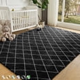 thumbnail image 1 of CozyDesg Shag Area Rugs,5'x7' Soft Fluffy Shaggy Carpet for Living Room,Large Rug for Bedroom Dining Room Home Decor Room Decor,Black & White, 1 of 8