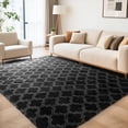 thumbnail image 1 of CozyDesg 5'x7' Area Rugs for Living Room，Black Rugs Shag Fluffy Shaggy Bedside Carpet, Large rug for Living Room Bedroom Dining Room Office Home Decor,Black & White, 1 of 8