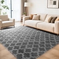 thumbnail image 1 of CozyDesg 5'x7' Area Rugs for Living Room，Black Rugs Shag Fluffy Shaggy Bedside Carpet, Large rug for Living Room Bedroom Dining Room Office Home Decor,Dark Gray & White, 1 of 8