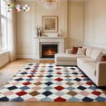 thumbnail image 1 of CozyDesg 5ftx7ft Area Rugs,Shag Fluffy Checkered Rugs for Living Room,Bedroom,Modern Room Decor Carpet, Non-Slip Floor Rug,Colorful B, 1 of 10