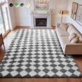 thumbnail image 1 of CozyDesg Large Rugs,8'x10' Soft Fluffy Shag Indoor Floor Carpet for Living Room Bedroom Dining Room Office Home Decor,Dark Gray & White, 1 of 9
