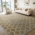 thumbnail image 1 of CozyDesg 8'x10' Area Rugs for Living Room，Black Rugs Shag Fluffy Shaggy Bedside Carpet, Large rug for Living Room Bedroom Dining Room Office Home Decor,Beige & White, 1 of 8