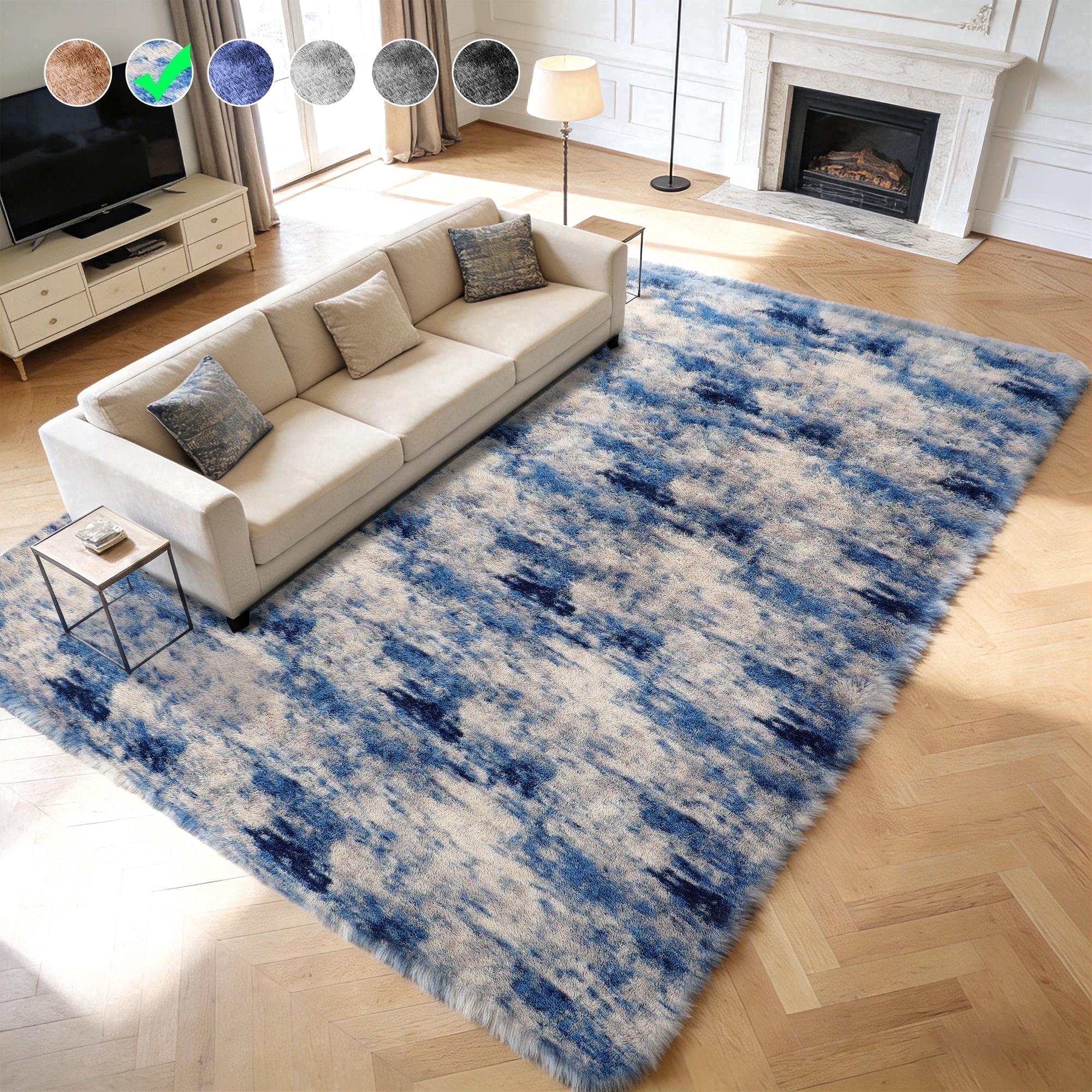 Large Soft Rug Cozydesg 8ftx10ft Large Area Rugs,Shag Fluffy Rugs for Living Room ...