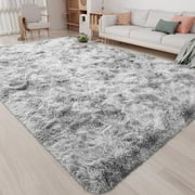 CozyDesg 8ft x 10ft Area Rugs, Soft Fluffy Area Rugs Floor Mat Floor Rugs for Living Room Bedroom Modern Decor Carpet, Light Gray