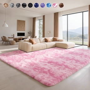 CozyDesg 9ft x 12ft Area Rugs, Soft Fluffy Area Rugs Floor Mat Floor Rugs for Living Room Bedroom Modern Decor Carpet,Pink