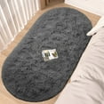 thumbnail image 1 of CozyDesg Oval Area Rugs,Ultra Soft Modern Throw Rugs for Bedroom，Small Area Rugs,2.6*5.3ft Shag Fluffy Carpet for Bedside Home Decor,Deep Gray, 1 of 8