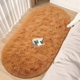 thumbnail image 1 of CozyDesg Oval Area Rugs,Ultra Soft Modern Throw Rugs for Bedroom，Small Area Rugs,2.6*5.3ft Shag Fluffy Carpet for Bedside Home Decor,Khaki, 1 of 8