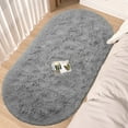 thumbnail image 1 of CozyDesg Oval Area Rugs,Ultra Soft Modern Throw Rugs for Bedroom，Small Area Rugs,2.6*5.3ft Shag Fluffy Carpet for Bedside Home Decor,Light Gray, 1 of 8