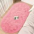 thumbnail image 1 of CozyDesg Oval Area Rugs,Ultra Soft Modern Throw Rugs for Bedroom，Small Area Rugs,2.6*5.3ft Shag Fluffy Carpet for Bedside Home Decor,Pink, 1 of 8