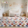 thumbnail image 1 of CozyDesg Shag Area Rugs, 5'x8' Soft Fluffy Floor Rugs Checkered Carpet，Washable Area Rugs for Living Room Bedroom Decor,Colorful C, 1 of 8