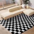 thumbnail image 1 of CozyDesg Shag Area Rugs,6'x9' Soft Fluffy Floor Rugs Checkered Carpet，Washable Area Rugs for Living Room Bedroom Decor,Black & White, 1 of 7