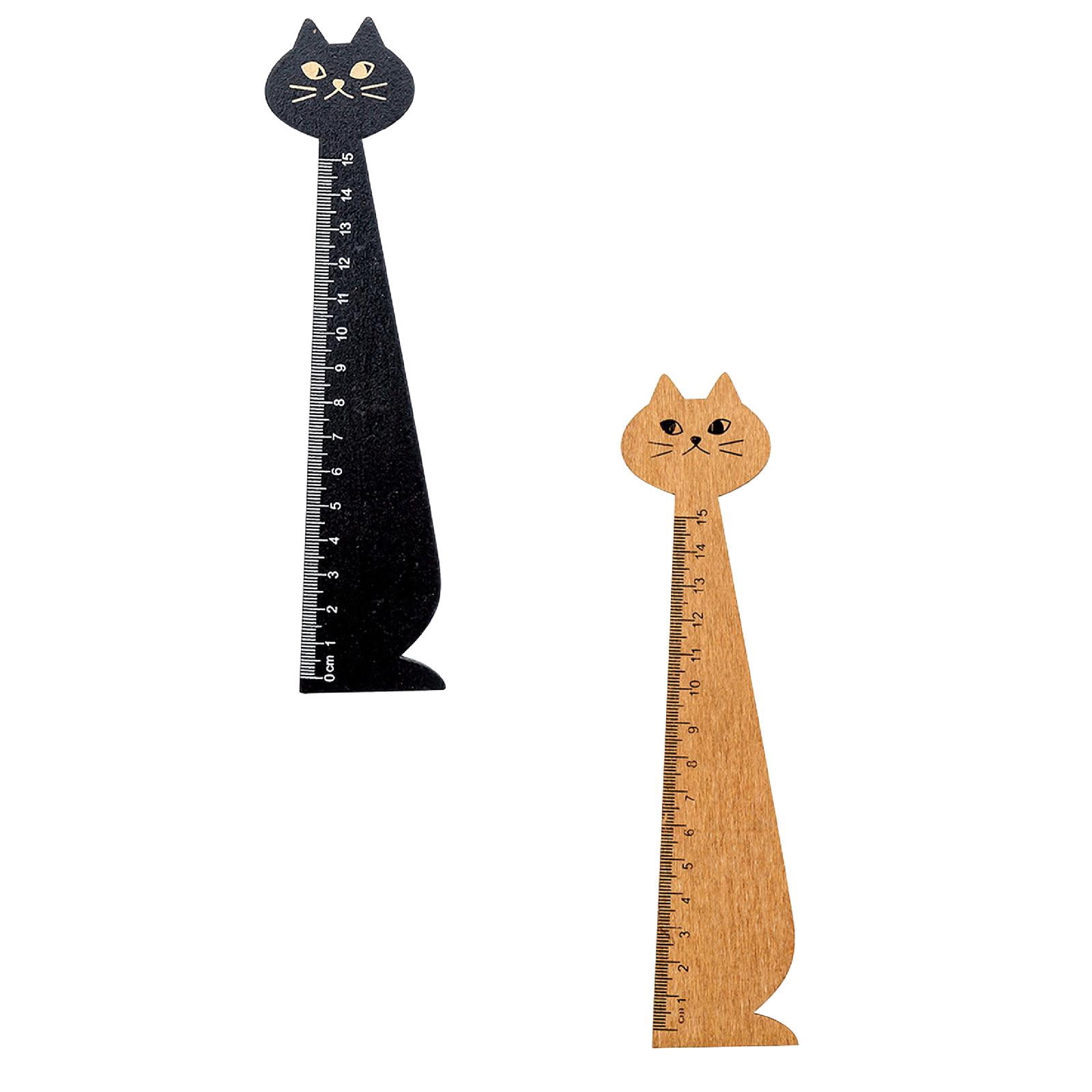 Scale And Ruler Difference CozyFiel Cat Ruler, 3 Pack Wooden Cat-Shaped Bookmark with Centimeter ...