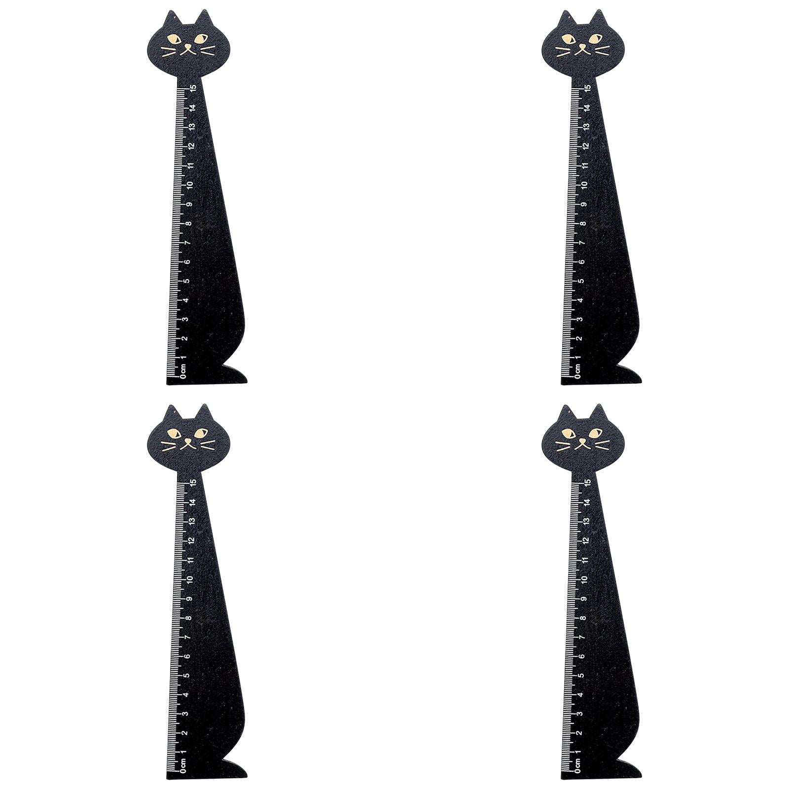 Scale And Ruler Difference CozyFiel Cat Ruler, 4 Pack Wooden Cat-Shaped Bookmark with Centimeter ...