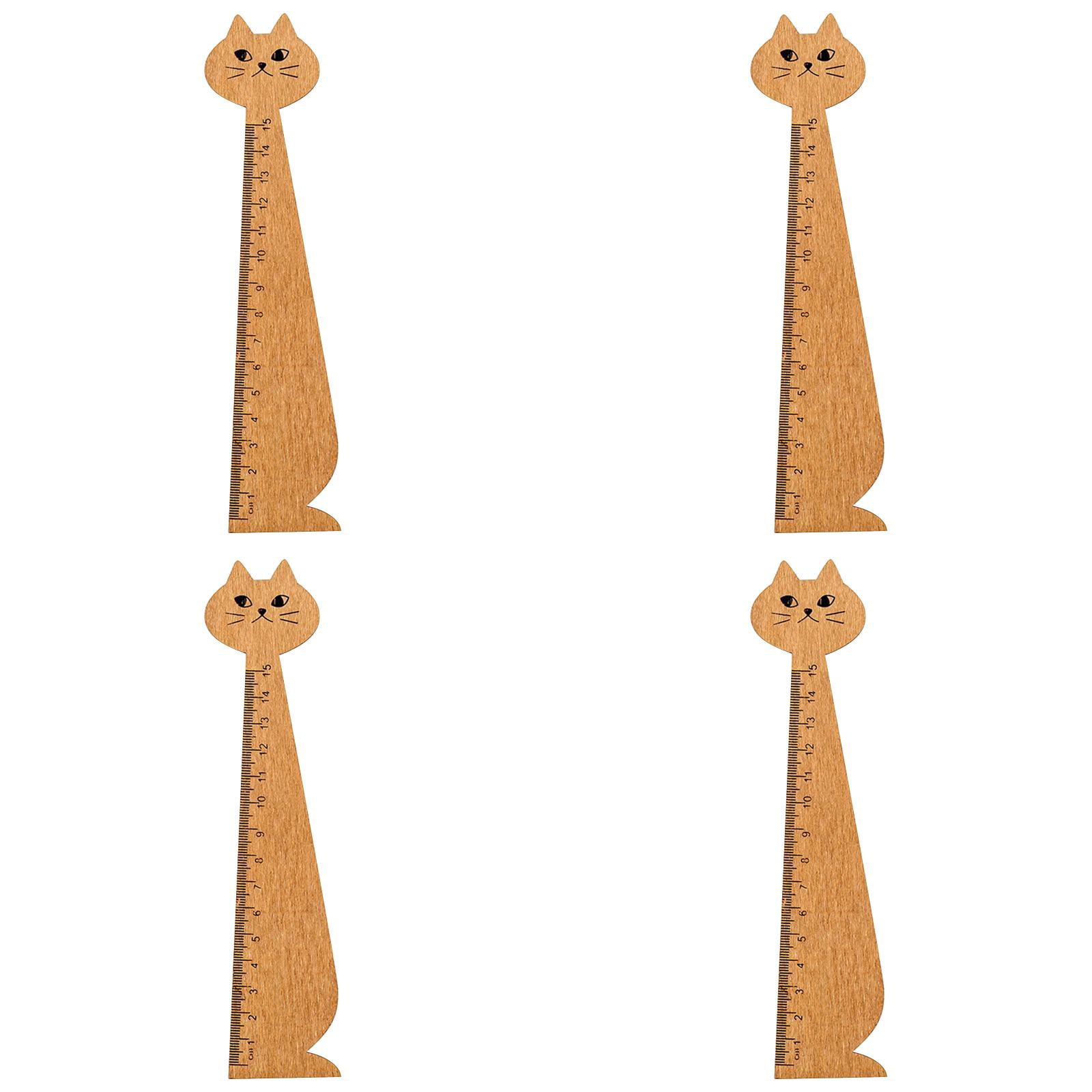 Scale And Ruler Difference CozyFiel Cat Ruler, 4 Pack Wooden Cat-Shaped Bookmark with Centimeter ...