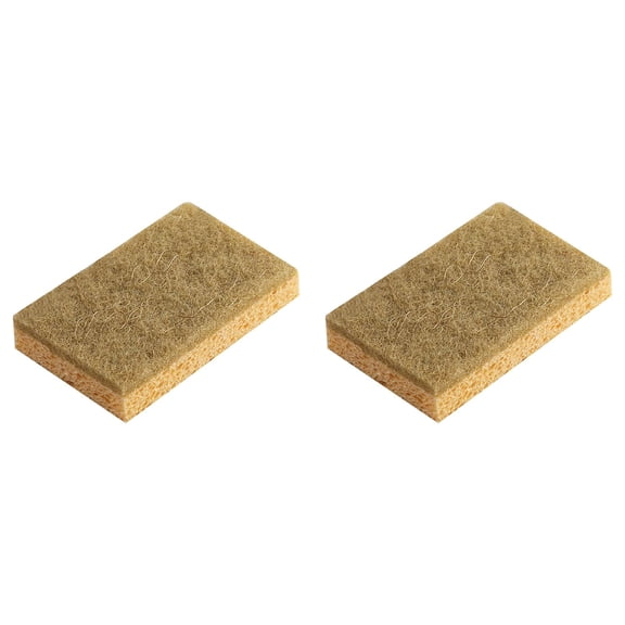 CozyFiel Natural Scrub Pad, 2 Pack Coconut Fiber Scouring Sponge for Kitchen and Bathroom, Brown