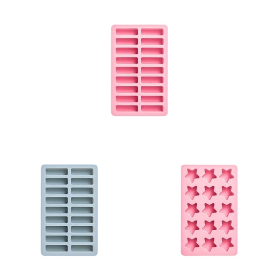 CozyFiel Silicone Ice Cube Tray, 2 Pack Mold with Rectangle and Star ...