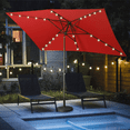 thumbnail image 1 of CozyHom 10 x 6.5ft Outdoor Patio Umbrella Rectangle With Solar LED Lighted, Tilt Adjustable, UV Resistant Fabric, solar umbrella, Red, 1 of 13