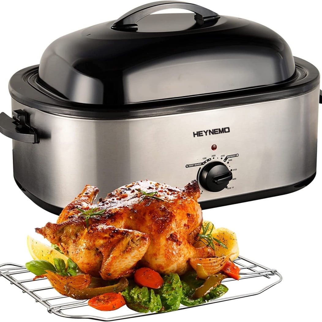 CozyHom 20 QT Electric Roaster Oven Turkey Roaster Pan, Stainless Steel