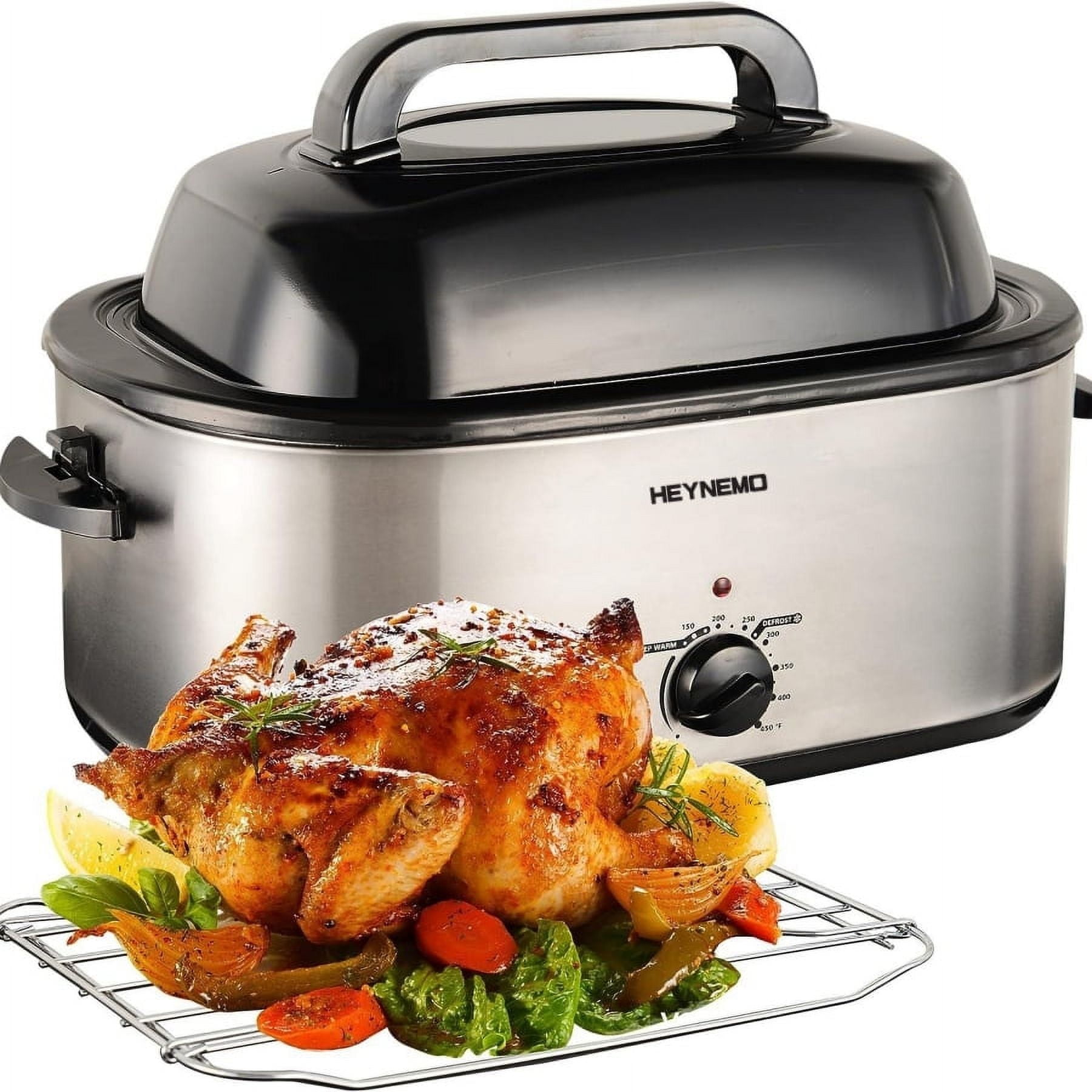 CozyHom 24 QT Electric Roaster Oven, Stainless Steel Roaster Pan with