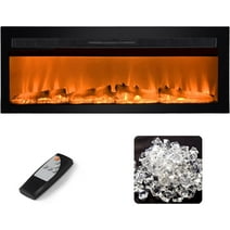 CozyHom 50 Inch Electric Fireplace, Recessed Wall Mounted Electric Fireplace Inserts, Adjustable Flame Colors & Temp Fireplace with Touch Screen and Remote Control